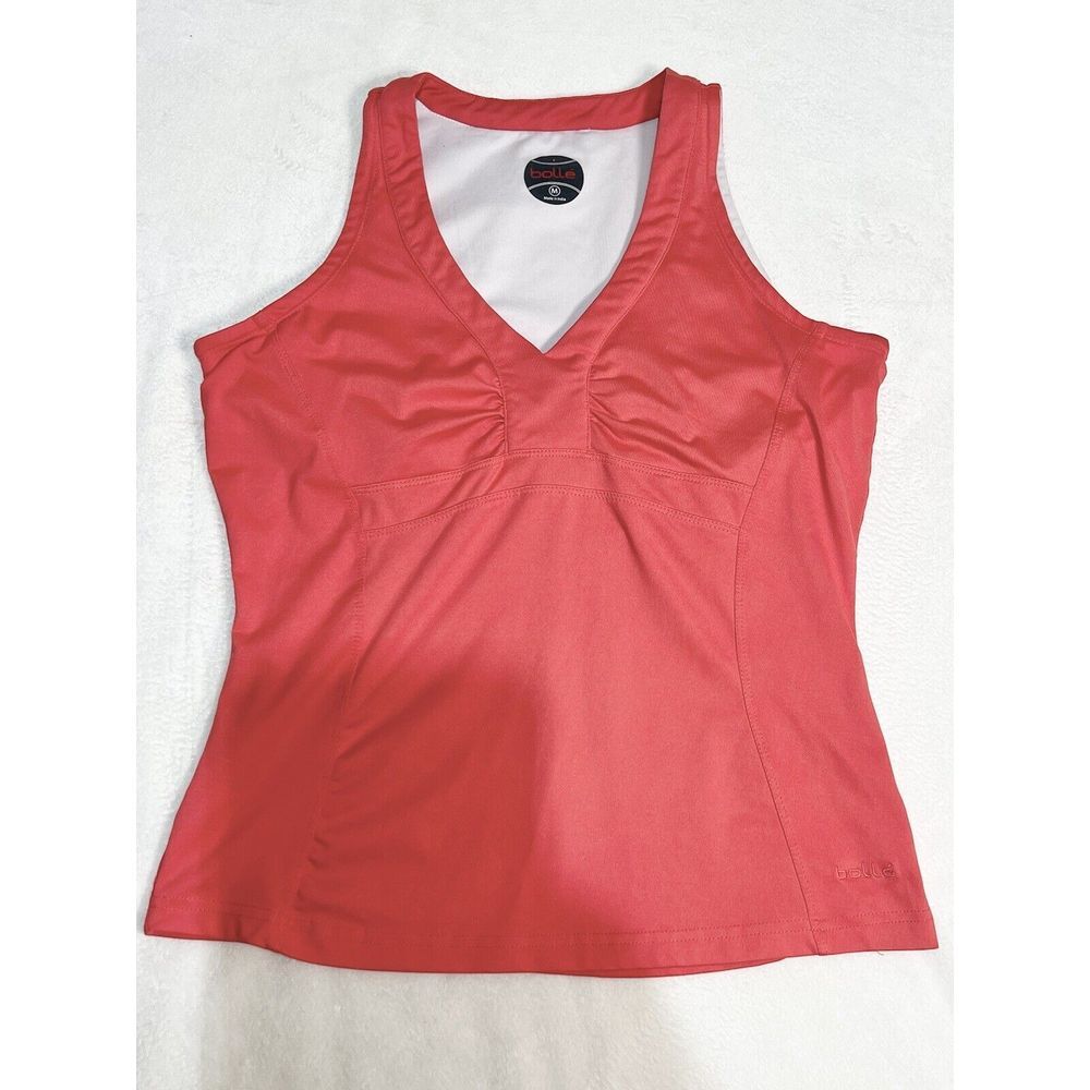 Bolle Women Active Tennis Pickle Ball Golf Shirt Top Sleeveless Salmon Sz M (837